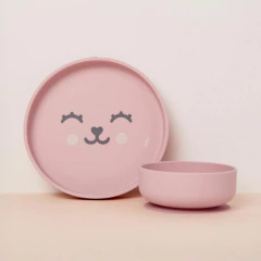 BUBA - BOWL EM SILICONE COM VENTOSA GUMY - ROSA - Mamu Kids Store