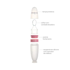 BUBA - COLHER DOSADORA EM SILICONE COM VENTOSA ROSA na internet