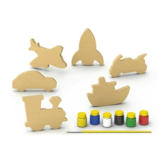 Imagem do JUNGES - KIT COLORIR E BRINCAR COM PINCEL E GUACHE - MEIOS DE TRANSPORTE