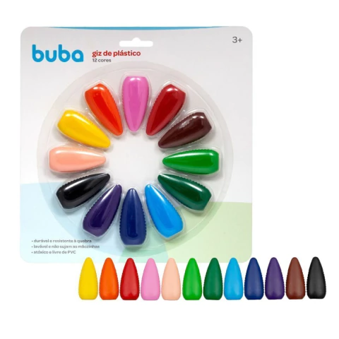 BUBA - GIZ DE PLÁSTICO 12 CORES