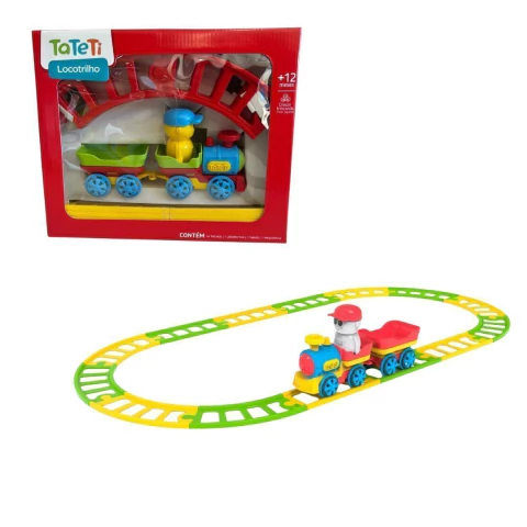 TATETI - LOCOTRILHO TRENZINHO INFANTIL COM TRILHOS E VAGÃO