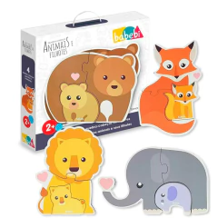 BABEBI - ANIMAIS E FILHOTES QUEBRA-CABEÇA DE MADEIRA 2 ANOS