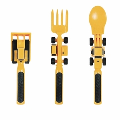 KIT 3 TALHERES TRATOR AMARELO 3 UNIDADES - Mamu Kids Store
