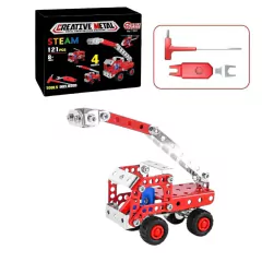 QUEBRA-CABEÇA EM METAL 3D 4X1 BOMBEIRO 121PEÇAS - Mamu Kids Store