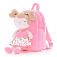 GLOVELEYA - MOCHILA COM BONECA CHERRY GIRL - ROSA - Mamu Kids Store