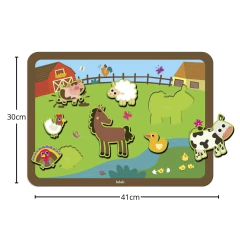 BABEBI - QUEBRA-CABEÇA DE ENCAIXE FAZENDINHA EM MADEIRA - comprar online