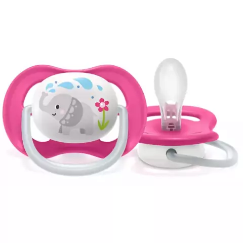 AVENT - CHUPETA ULTRA AIR ANIMAIS ELEFANTE ROSA 6M+