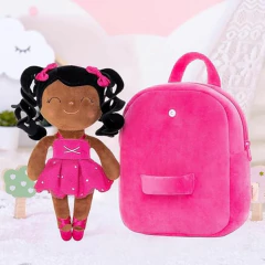 GLOVELEYA - MOCHILA COM BONECA BAILARINA CACHOS - MORENA - Mamu Kids Store