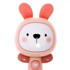 CHOCALHO MORDEDOR COM SOM E LUZES 22CM - COELHO ROSA na internet