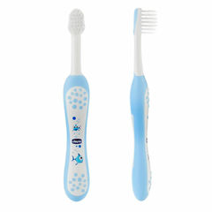 CHICCO - ESCOVA DE DENTE INFANTIL ULTRA MACIA 6M MENINO AZUL na internet