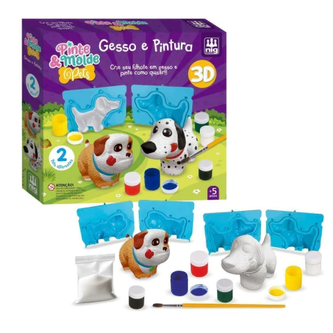 NIG - BRINQUEDO PINTE E MOLDE GESSO E PINTURA PETS 3D