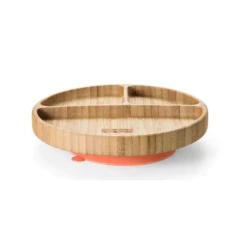 FISHER PRICE - PRATO REDONDO DE BAMBU COM DIVISÓRIA E VENTOSA - ROSA