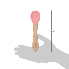 BUBA - COLHER DE SILICONE E BAMBU - ROSA - comprar online