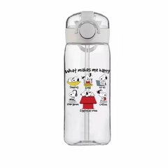 GARRAFA COM TRAVA ANTIVAZAMENTO SNOPPY WHATS MAKE HAPPY 400ML