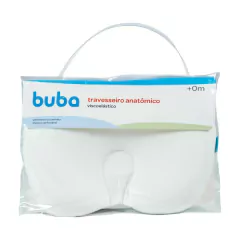 BUBA - TRAVESSEIRO ANATÔMICO VISCOELÁSTICO +0M - BRANCO - Mamu Kids Store