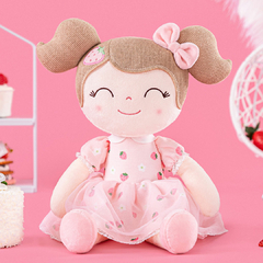 GLOVELEYA - BONECA 40CM SPRING CLÁSSICA - MORANGO - Mamu Kids Store