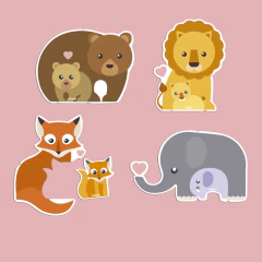 Imagem do BABEBI - ANIMAIS E FILHOTES QUEBRA-CABEÇA DE MADEIRA 2 ANOS