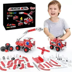 QUEBRA-CABEÇA EM METAL 3D 4X1 BOMBEIRO 121PEÇAS