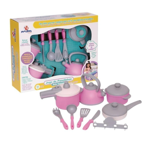 MERCOTOYS - JOGO DE PANELINHAS BABY GOURMET ROSA