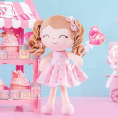 GLOVELEYA - MOCHILA COM BONECA SPRING CORAÇÕES - ROSA na internet