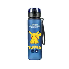 GARRAFA COM ALÇA DE TECIDO POKEMON PIKACHU 560ML - AZUL