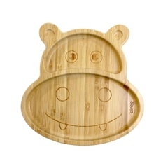 CLINGO - PRATO DE BAMBU COM VENTOSA - HIPOPÓTAMO - comprar online