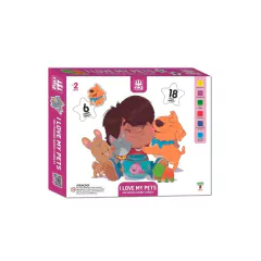 NIG - QUEBRA CABEÇA DE MADEIRA I LOVE MY PETS 30 PEÇAS - Mamu Kids Store