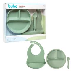 BUBA - KIT REFEIÇÃO EM SILICONE VERDE