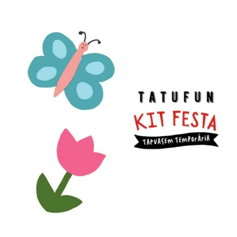TATUFUN - KIT FESTA BORBOLETA TATUAGEM TEMPORÁRIA INFANTIL