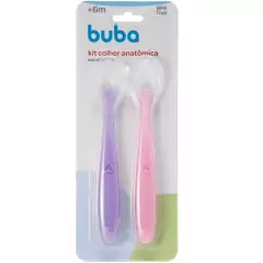 BUBA - KIT COLHER SILICONE BABY - ROSA/LILÁS