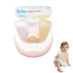 BUBA - BABADOR EM SILICONE COM PEGA-MIGALHAS E ESTOJO ARCO-ÍRIS