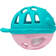 Imagem do BUBA - MORDEDOR DE SILICONE COM CHOCALHO BALEIA - ROSA