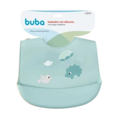 BUBA - BABADOR DE SILICONE COM PEGA-MIGALHAS CLOUDY - VERDE