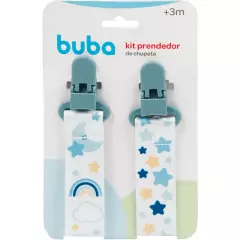 BUBA - KIT COM 2 PRENDEDORES DE CHUPETA ESTRELAS - AZUL