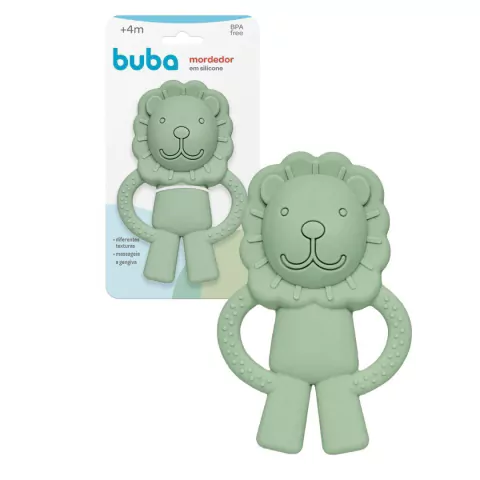 BUBA - MORDEDOR EM SILICONE DIFERENTES TEXTURAS LEÃOZINHO - VERDE