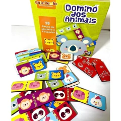 BATE BUMBO - DOMINÓ DOS ANIMAIS 28 PEÇAS EM MADEIRA na internet
