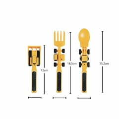KIT 3 TALHERES TRATOR AMARELO 3 UNIDADES - comprar online