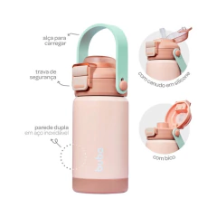 BUBA - COPO TÉRMICO PAREDE DUPLA COM BICO E CANUDO 300ML - BLUSH na internet
