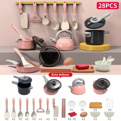 BRINQUEDO PLAYSET KIT DE COZINHA 28 PEÇAS - ROSA