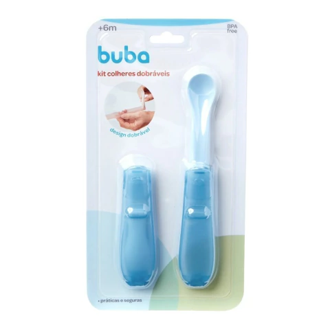 BUBA - KIT 2 COLHERES DOBRÁVEIS - AZUL
