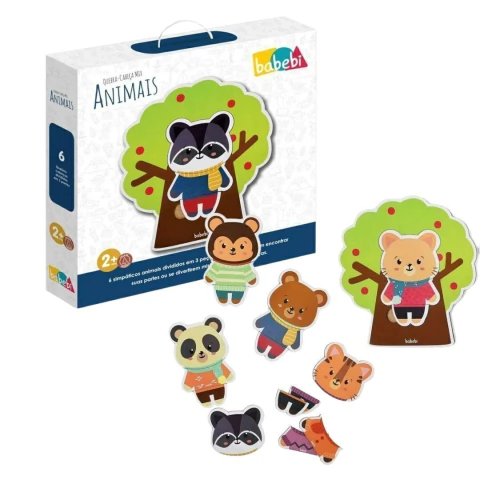 BABEBI - QUEBRA-CABEÇA EM MADEIRA MIX ANIMAIS