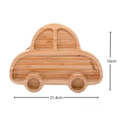 CLINGO - PRATO DE BAMBU COM DIVISÓRIA E VENTOSA - CARRINHO - comprar online