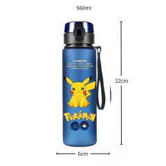 GARRAFA COM ALÇA DE TECIDO POKEMON PIKACHU 560ML - AZUL - comprar online