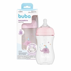 BUBA - MAMADEIRA ANTICÓLICA EASY FLOW ELEFANTE 270ML - ROSA
