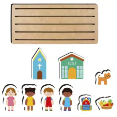 NIG - PLAYSET EM MADEIRA CONTE HISTÓRIAS ESTIMULA IMAGINAÇÃO - Mamu Kids Store