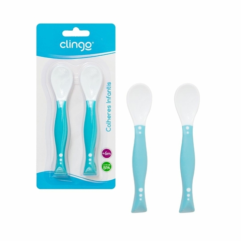 CLINGO - KIT 2 COLHERES ARTICULÁVEIS CLASSIC AZUL