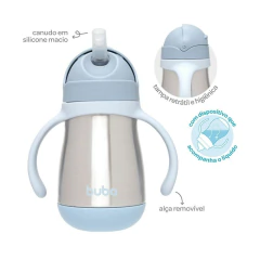 BUBA - COPO TÉRMICO PAREDE DUPLA COM ALÇA 300ML - AZUL na internet