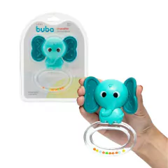 BUBA - CHOCALHO COM MORDEDOR TEXTURIZADO ELEFANTE AZUL