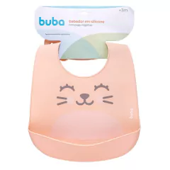 BUBA - BABADOR EM SILICONE COM PEGA-MIGALHAS GUMY - PÊSSEGO