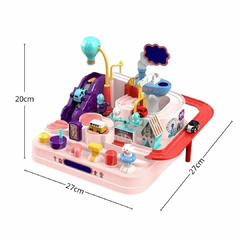 PISTA E ACESSÓRIOS 8 NÍVEIS ADVENTURE ROSA COM 4 CARRINHOS - comprar online